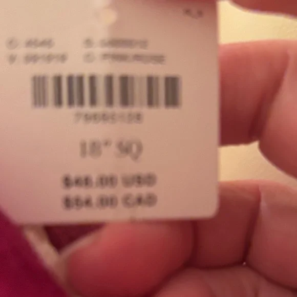 Anthropologie Pink velvet Accent Pillow - Picture 5 of 5